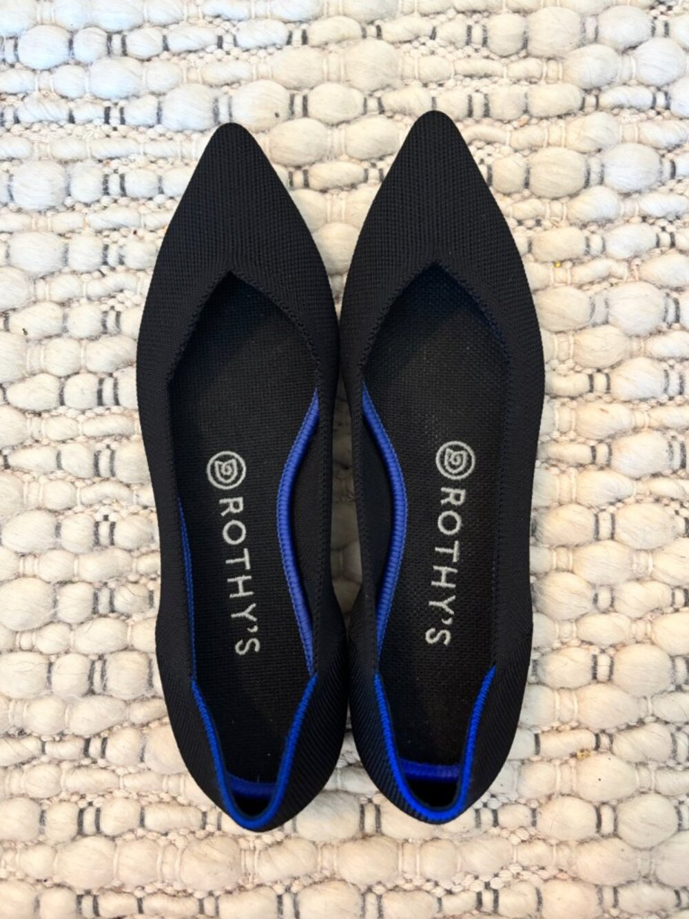 Rothy's The Point Black Flats Women's Size 7.5